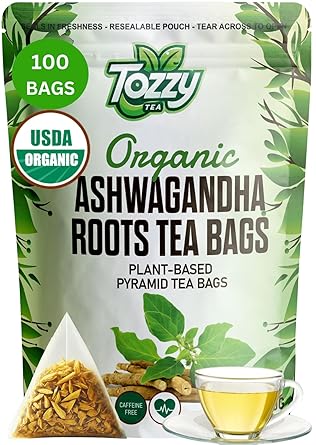 Tozzy organic ashwagandha tea - 100 count (pyramid tea …
