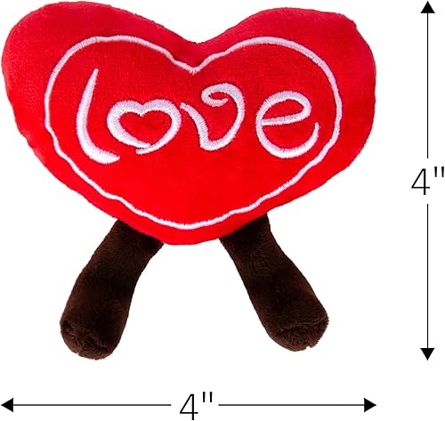 Miniatura 4 de ArtCreativity Juego de 4 pequeños corazones de peluche de San Valentín, lindos juguetes de peluche de corazón de amor en varios diseños, juego de
