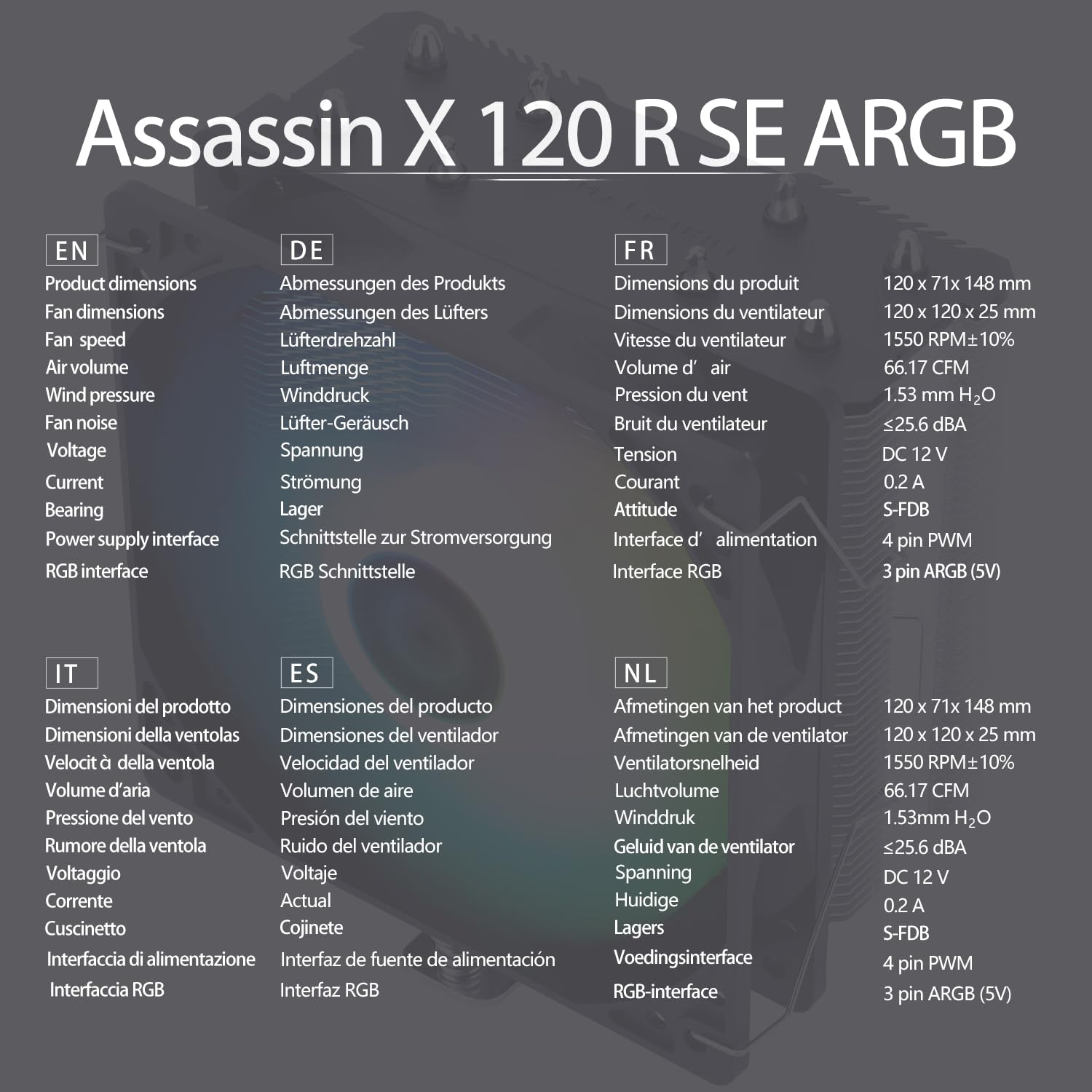 TR-Thermalright Assassin X 120R SE ARGB Refroidisseur de CPU - 4 Caloducs, Ventilateur Silencieux 120 mm, pour AMD AM4/AM5, Intel LGA1851/1700/115x/1200, Refroidisseur pour PC