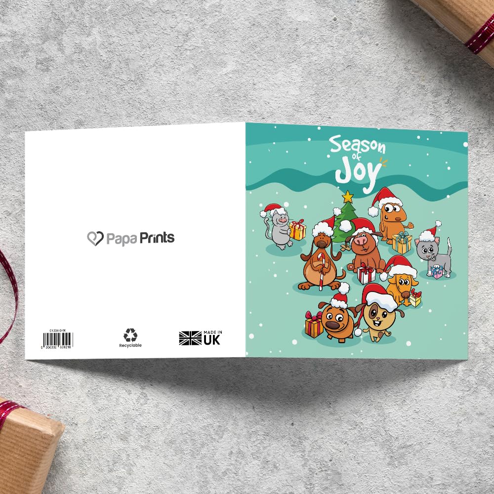Papa Prints School Childrens Xmas Cards Class Christmas Cards Pack of 30 Christmas Cards with Envelopes (100 x 100 mm) Christmas Cards Multipack (Hoho Xmas) - Image 3