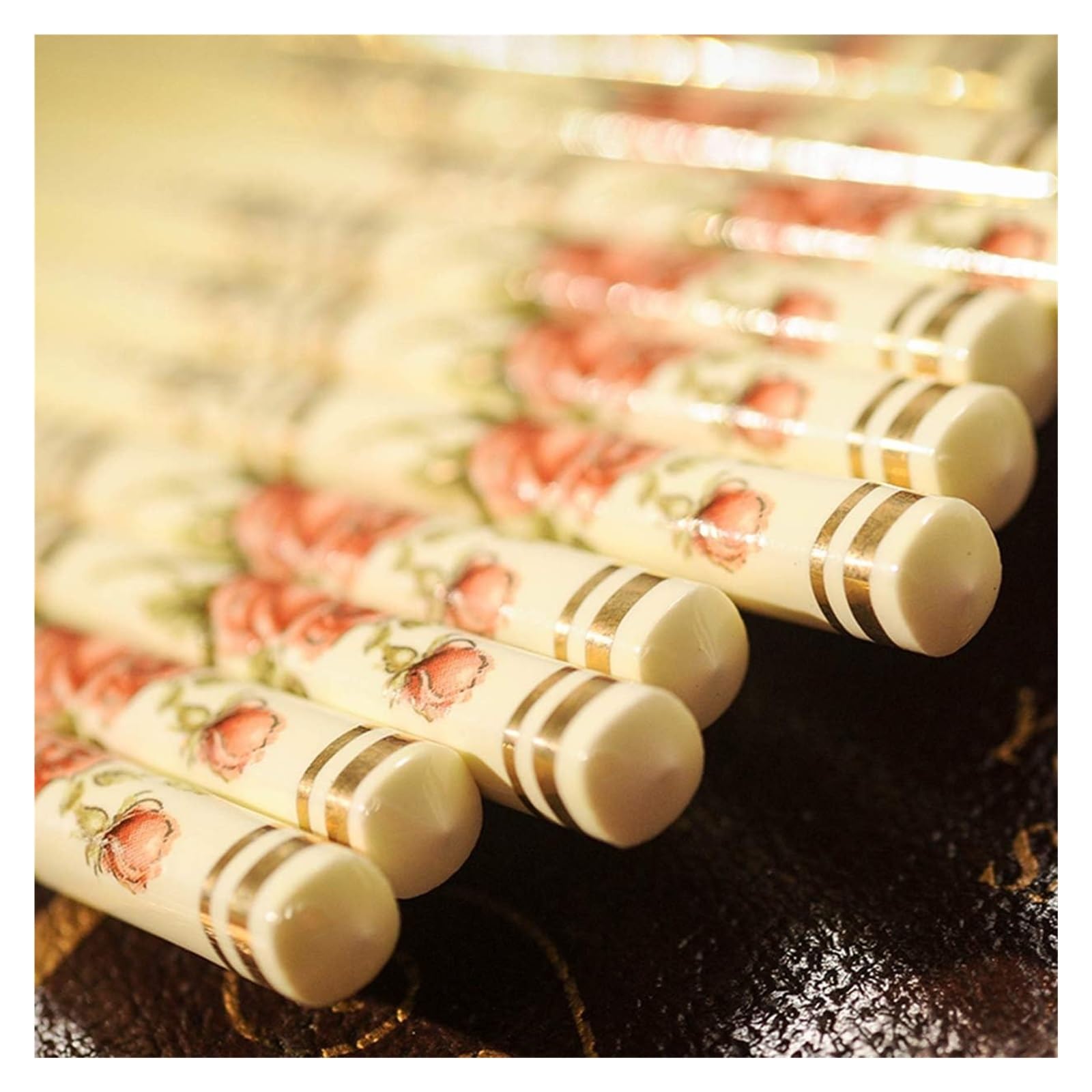 Jeu de baguettes, Baguettes chinoises en porcelaine blanche, coffret cadeau de qualité supérieure, 10 paires baguettes à sushi japonaises réutilisables, 24,2 cm A-6(6 pairs)
