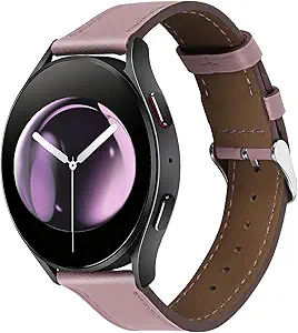 Italy Genuine Leather Watch Bands Men Women Compatible with Samsung Galaxy Watch Band, 20mm 22mm Lugs Watch Straps, Quick Release Wear-resistant Sweat-Resistant Smartwatch Replacement Strap