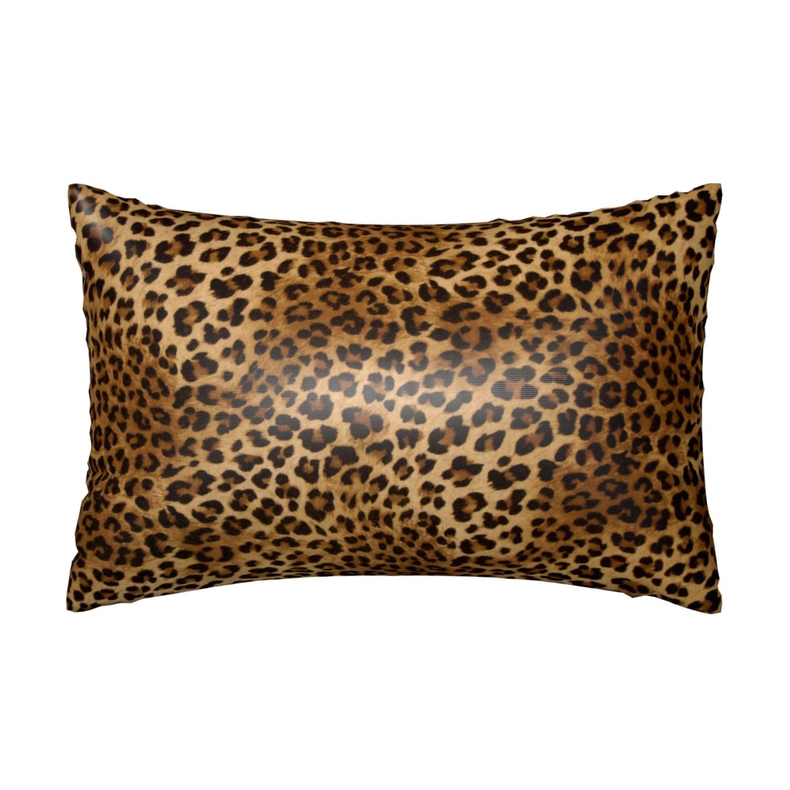 Photo 1 of 1 Pack Satin Pillowcase for Hair and Skin Abstract Brown Leopard Imitation Silk Pillowcase with Hidden Zipper Soft Breathable Smooth Cooling Pillow Cover King Size for Bedroom Sofa 20”x36”
