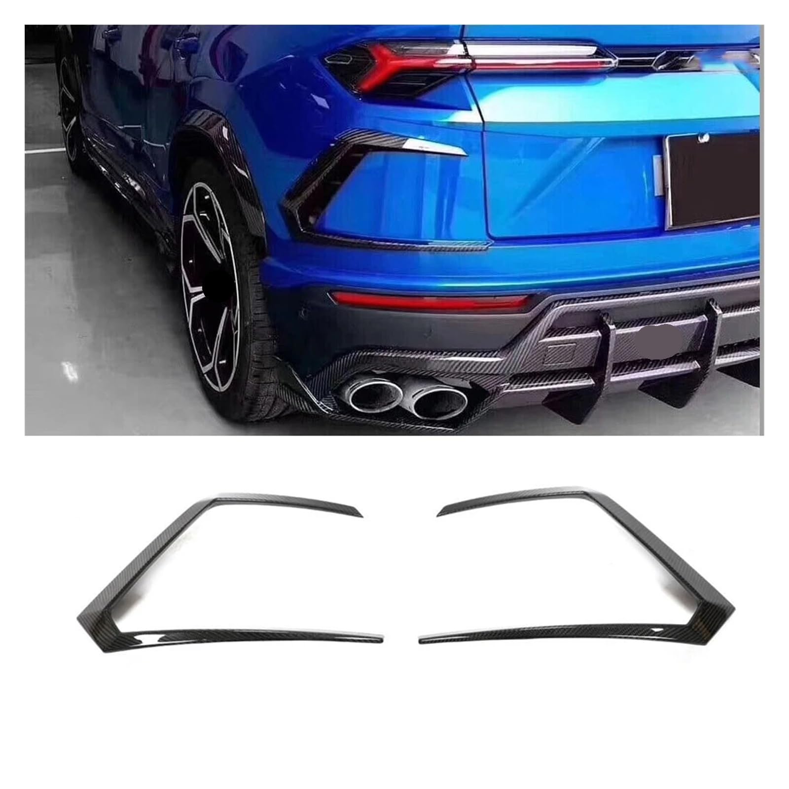 TiLeze Dry Carbon Fiber Classic Car Parts Rear Bumper Splitters Canards Fins Wing Accessories Compatible with Lamborghini Urus