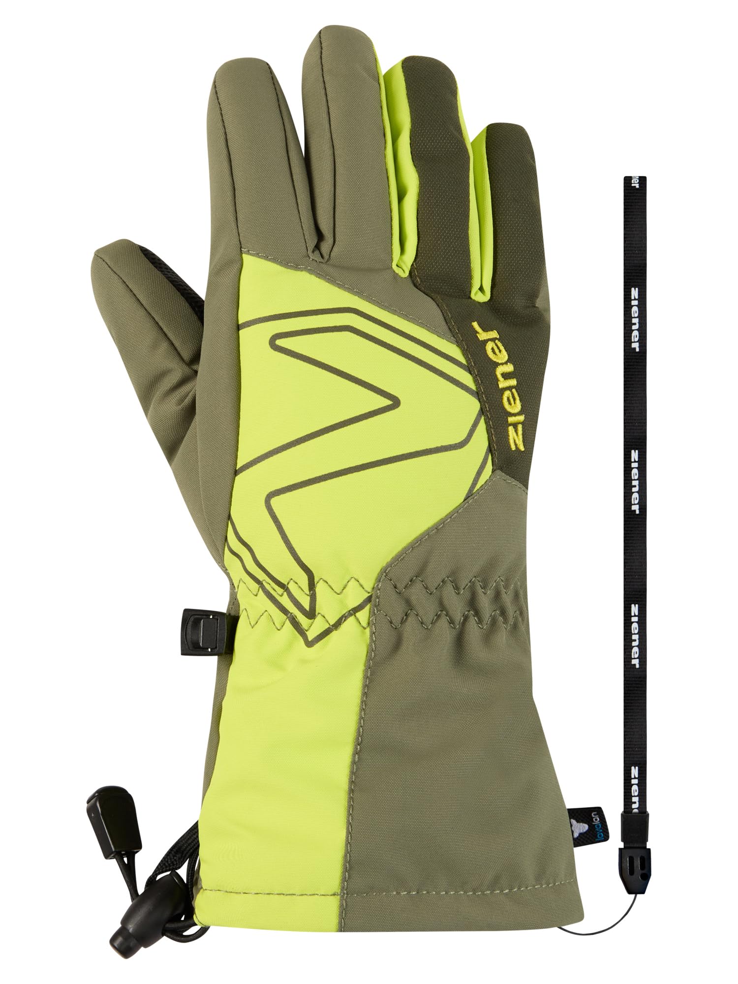 Ziener Guanti da sci Laval-Z per bambini, impermeabili, in lana, extra caldi, Moss Green, 5,5