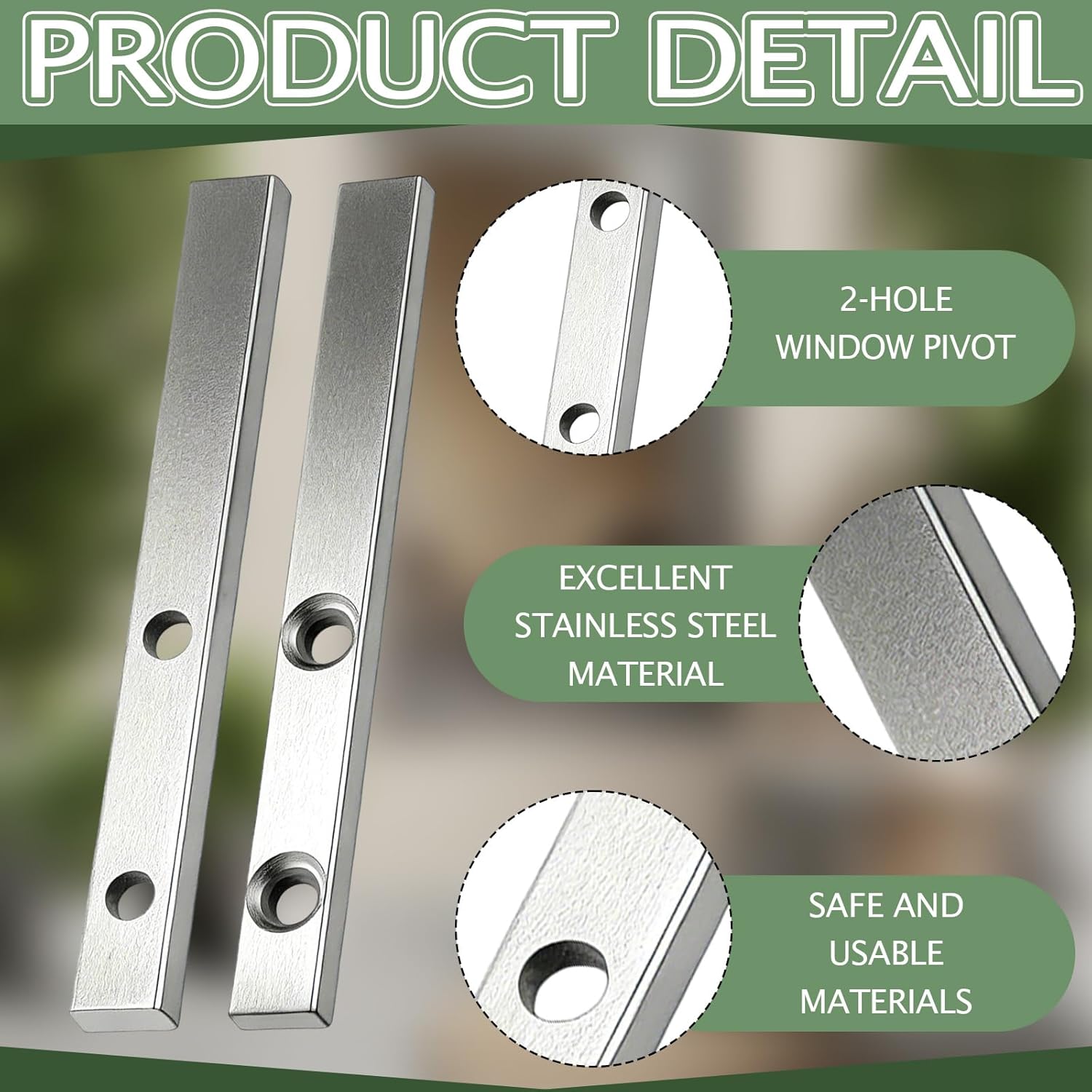 8 Pcs H 3785 Tilt Window Spiral Balance Pivot Bar Spiral Balance Pivot Lock Shoe 2 Holes Stainless Steel Tilt Window Accessory with Screws