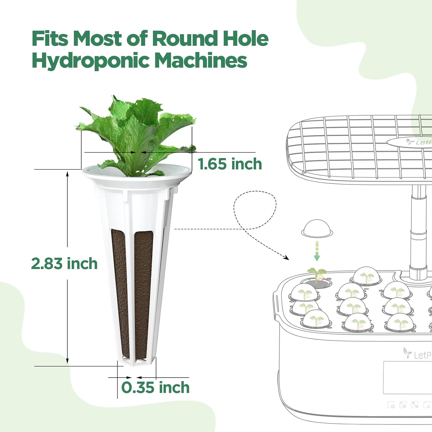 LETPOT 200 Pcs Seed Pod Kits, Replacement Root Growth Sponges Seed Pods, Seed Starter Sponges Kit for Hydroponic Indoor Garden System with 100 Sponges, 100 Stickers