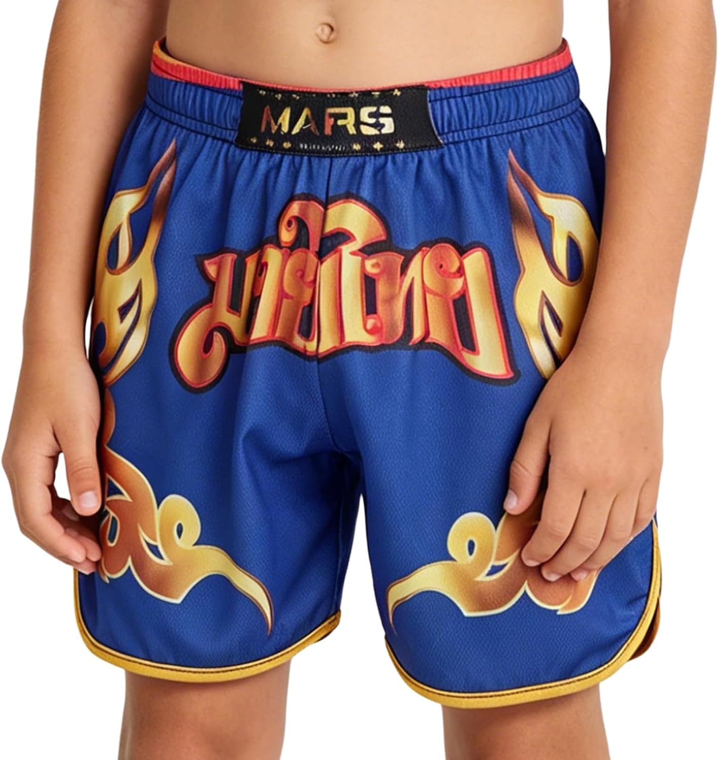 ranrann Men's Martial Arts Shorts Boxing Trunks Fight Bottoms Gym Training Wear for Kickboxing Jogging