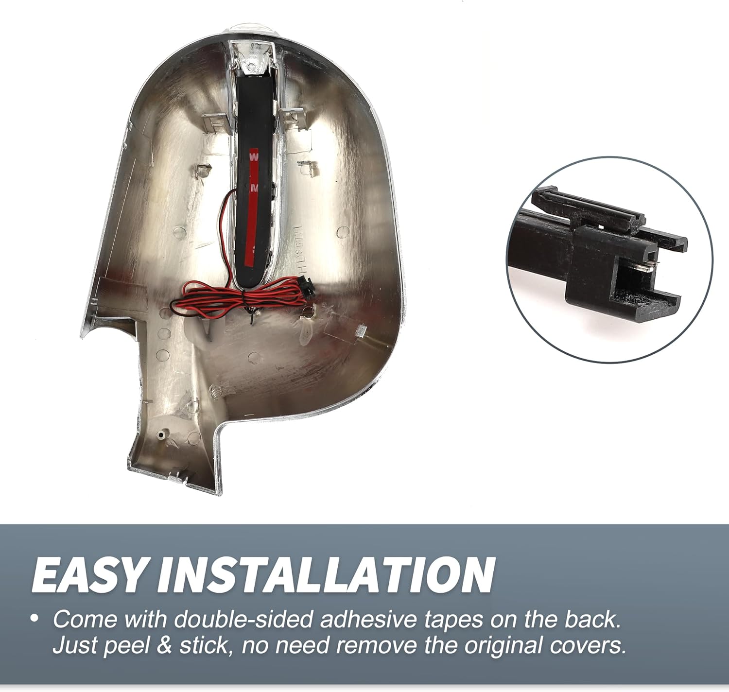 X AUTOHAUX Pair Car Rear View Driver Passenger Side Mirror Cover Cap Overlay Chrome Plated for Mercedes-Benz M Class W163 ML 1997-2005 Fits W/Turn Signal Models Mirror Guard Covers Trims