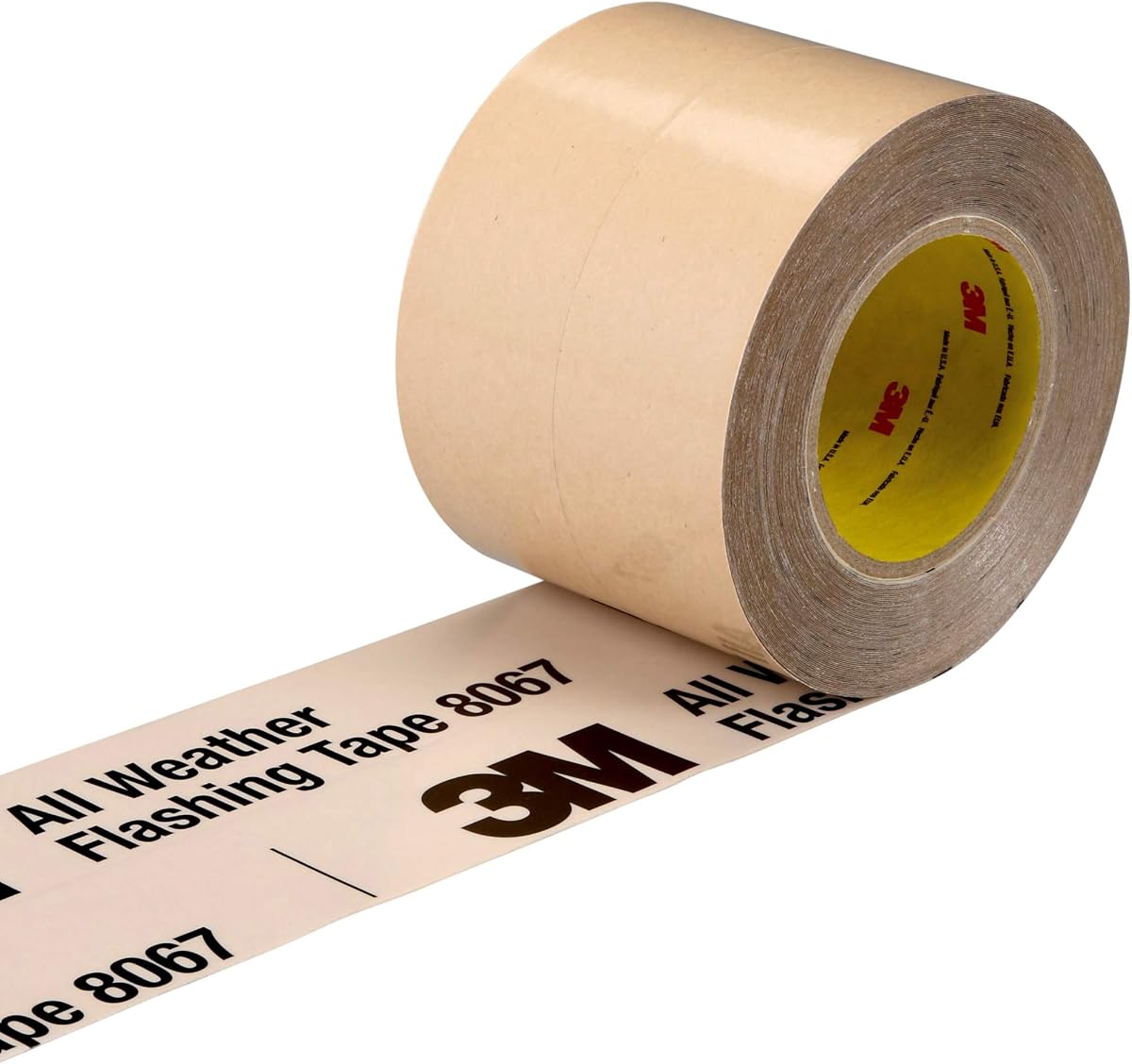 3M All Weather Flashing Tape 8067, Tan, 3 in x 75 ft, 1 Roll | Waterproof flashing membrane for windows and doors, Self-adhered, Prevents moisture intrusion, Slit Liner (2-1 Slit)