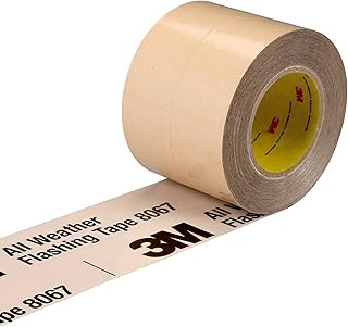 3M All Weather Flashing Tape 8067, 3 in x 75 ft, 1 Roll, Adhesive Backed Split Liner, Prevents Moisture Intrusion, Waterproof Flashing Seals Doors, Windows, Openings in Wood Frame Construction