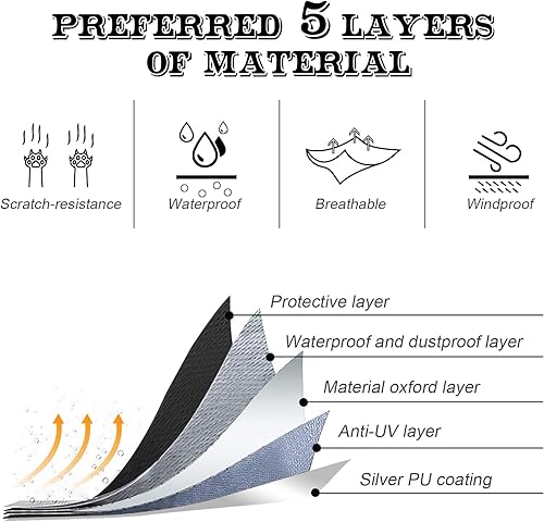 Miniatura 10 de NEVERLAND Fundas UTV, lado a lado, cubierta impermeable 300D resistente al aire libre Utv cubierta con bandera estadounidense compatible con Honda