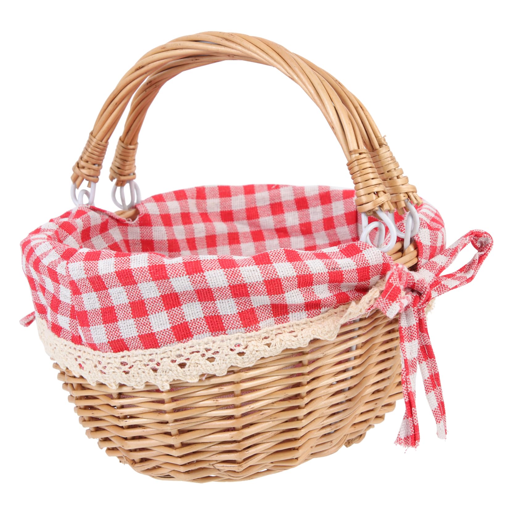 INOOMP Rattan Shopping Basket Decorative Basket Flower Basket Camping Basket Halloween Wicker Woven Picnic Holder Food Basket Rattan Picnic Basket Dried Wicker Storage Basket Outdoor