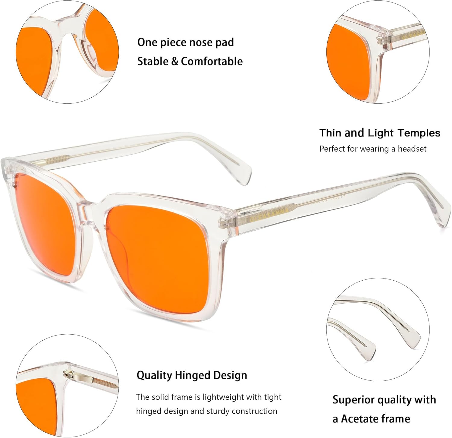 99.9% Blue Light Blocking Glasses, AR Coating, Computer Screens Gaming for Men Women, Stop Eyestrain, Better Sleep