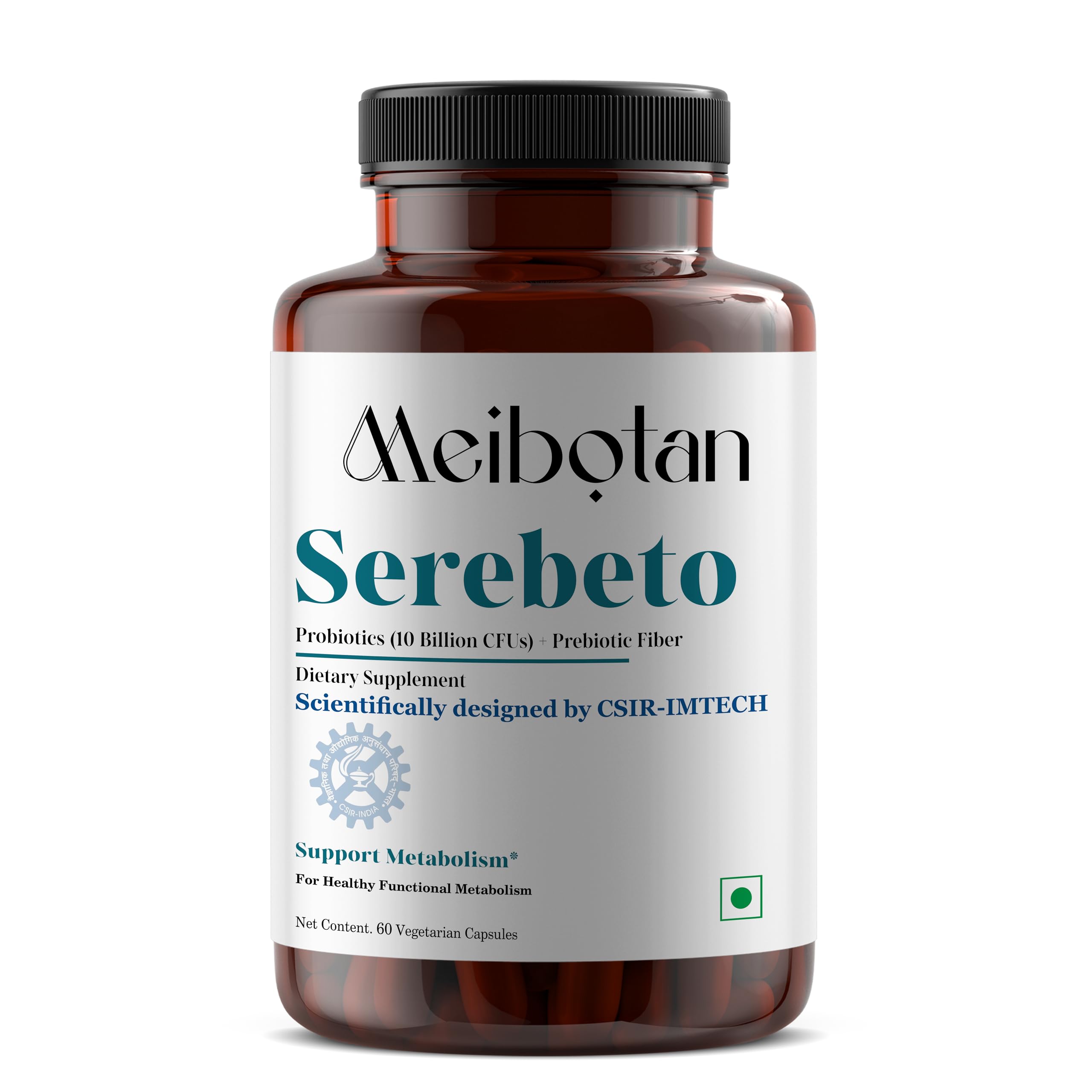 Serebeto India First 10 Billion Probiotic Blend formulation Scientifically designed by CSIR-IMTECH Control Diabetes & Blood Sugar Levels 60 Veg Capsule (Men & Women) — Amazon image 2