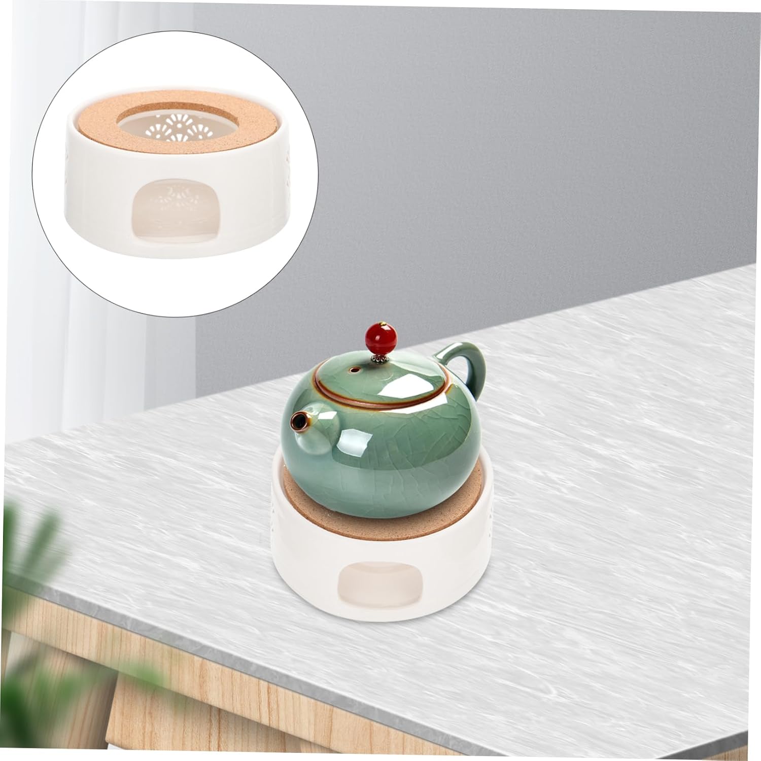 SHOWERORO Tea Stove Insulation Base Tea Warmer Warming Tray Teapot Warmer Candle Household