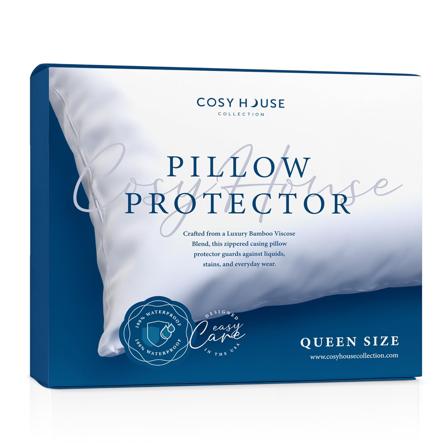 Cosy House Collection Luxury Zippered Pillow Protector - Master Bedroom Essentials - 100 Waterproof - Rayon Derived from
