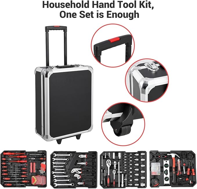 Kit de Herramientas de 800 Piezas con Caja Rodante y Maletín de Aluminio miniatura 2