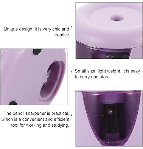 Miniatura 3 de Operitacx Sacapuntas eléctricos, herramienta de afilado de lápices, parada automática, sacapuntas de colores, sacapuntas rápidos, crayón