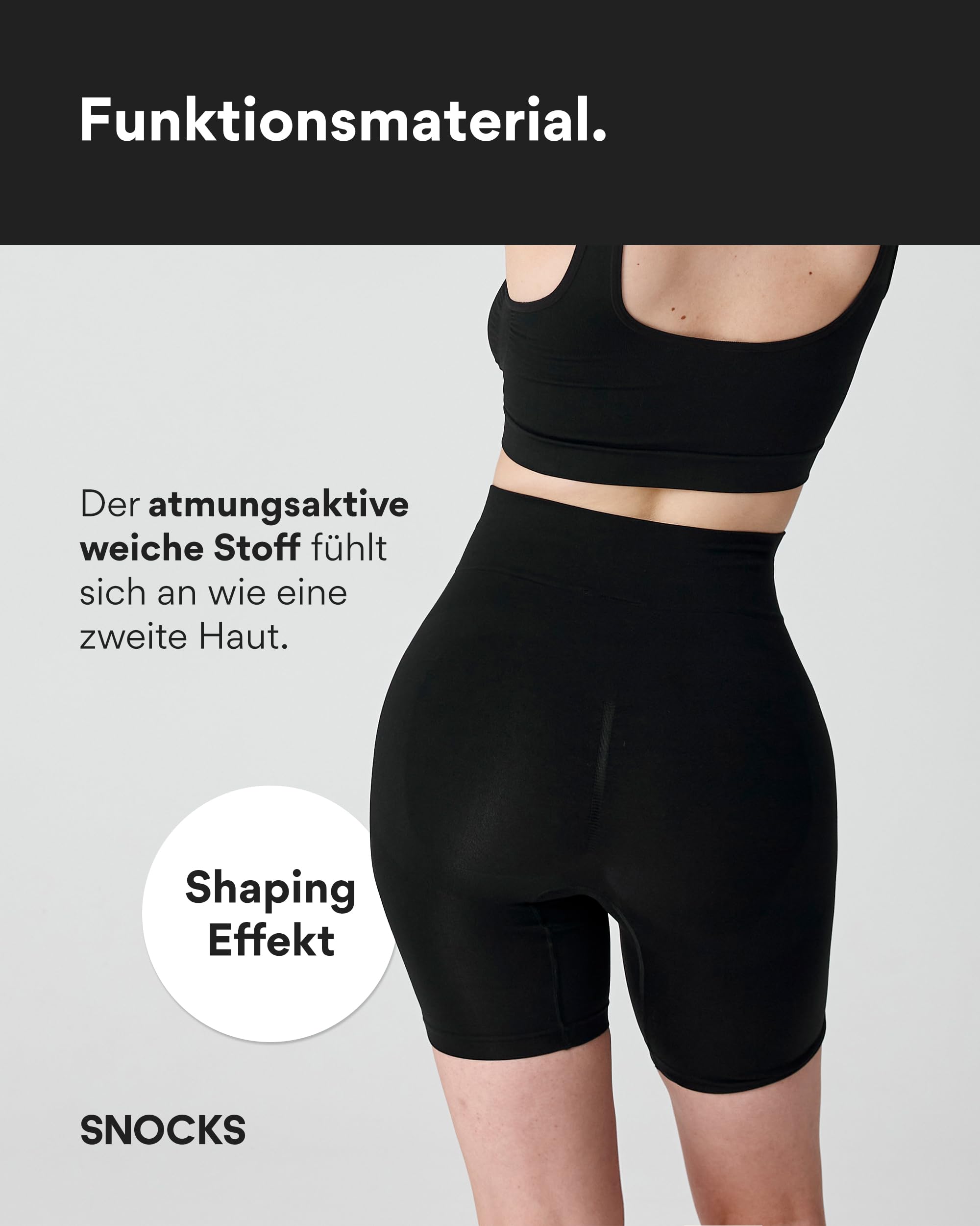 Snocks Pantaloncini Modellanti Donna Vita Alta - Antisfregamento Cosce