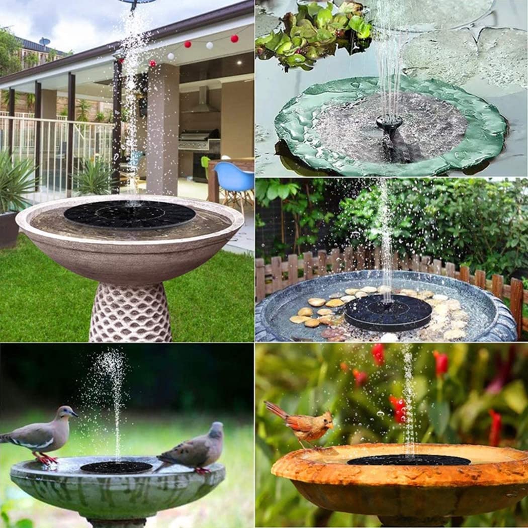 Fontana Solare da Giardino, Fontanelle Laghetto da Esterno, Pompa Solare per Fontana con 6 Effetti, Fontana Zampillo Energia Solare per Laghetti da Fontane, Vaschetta per Gli Uccelli O Pesci