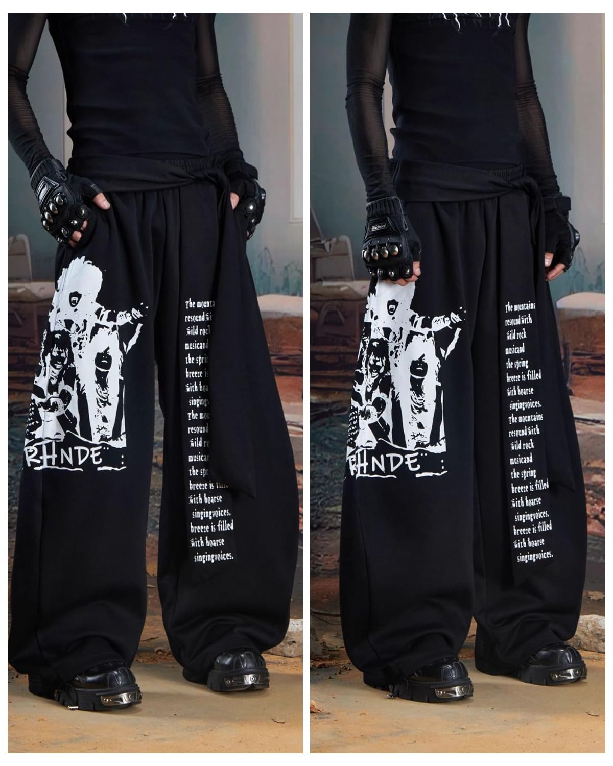 Skateboard Frog Pantaloni Donna Gamba Curva Stampa di Personaggi Streetwear