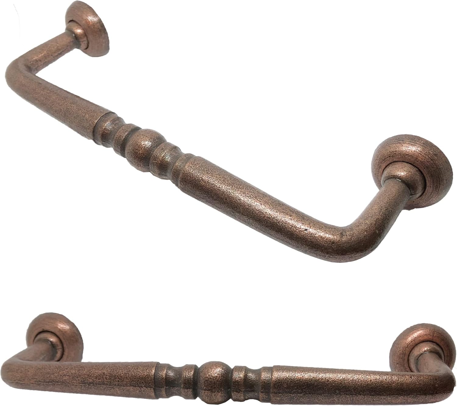 9"- Colonial Spindle Style Handle in a Vintage Style Decor - use as Barn Door, Gate, Drawer and Cabinet Pull, Classic Iron Country Farmhouse pulls Copper color-BB608
