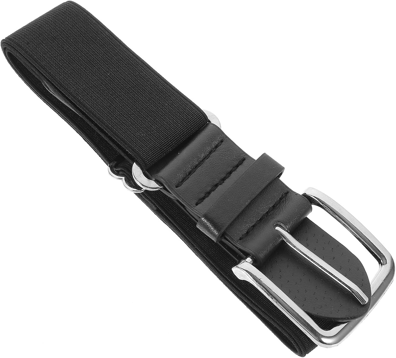 VALICLUD Baseball Belt Elastic Adjustable Softball Waistband for Men and Youth, Black Stretch Synthetic Leather Sports Belt for Outdoor and Team Sports