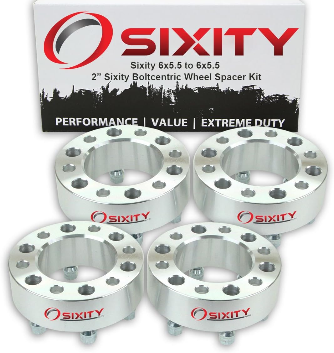 Sixity Auto 4 pc 2" 6x5.5 Wheel Spacers - Pickup Truck SUV M14x1.5mm 1.25in Studs Lugs