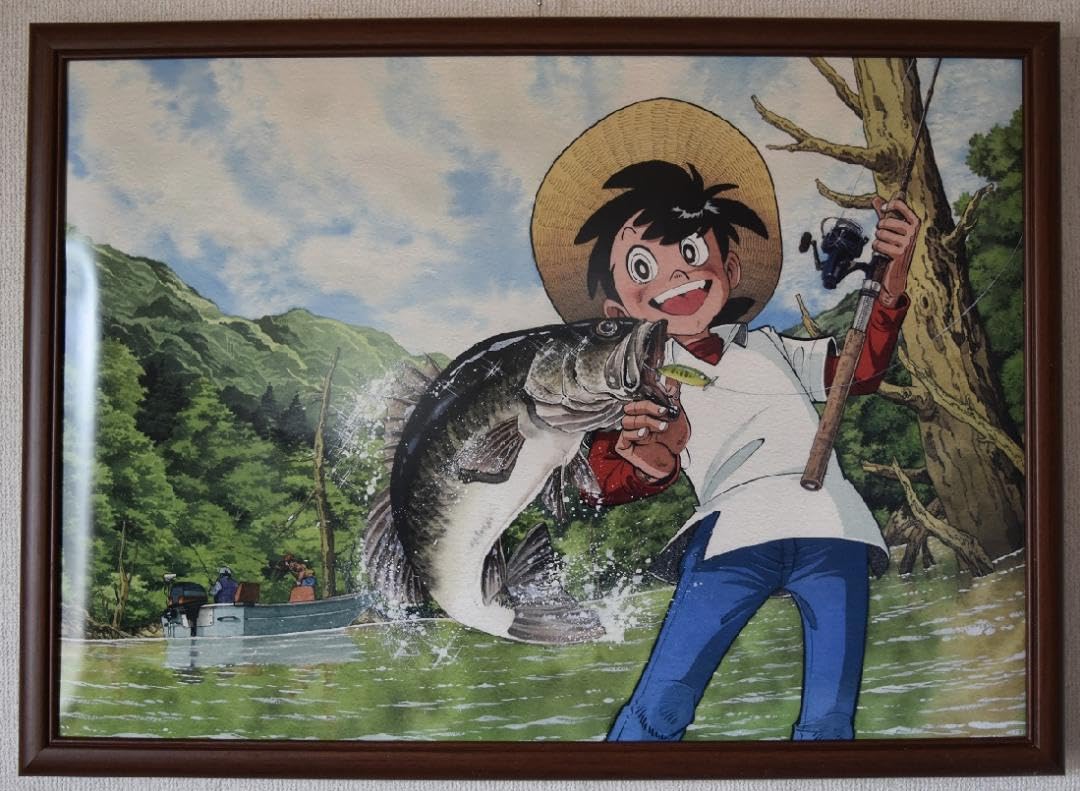 矢口高雄　水墨画　イカ 矢口高雄 水墨画 イカ 釣りキチ三平・矢口高雄 漫画家 生誕40