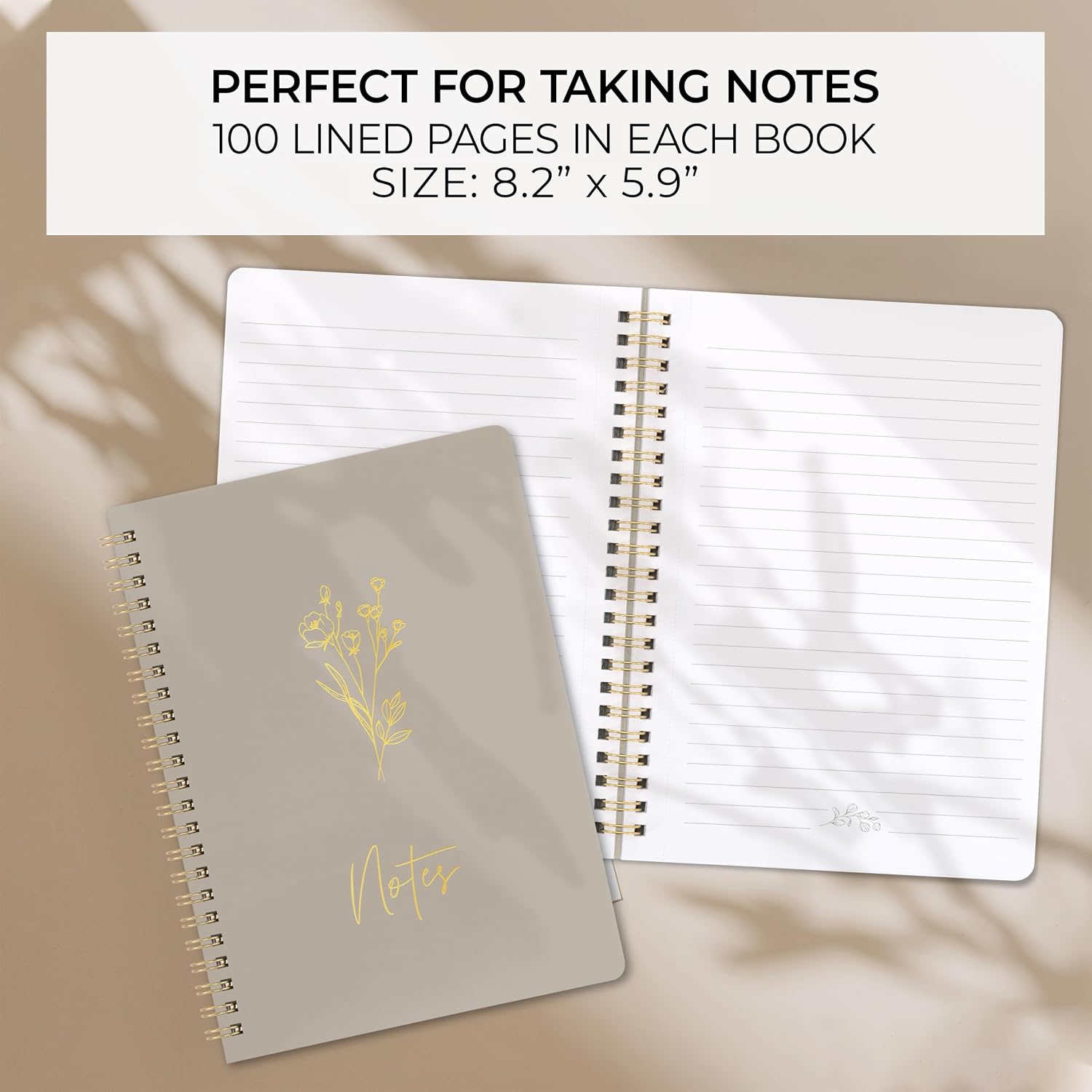 Aesthetic Spiral Notebook Set of 3 For Women - Cute College Ruled Journals image 3
