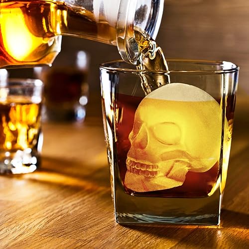 Miniatura 2 de Molde de Cubitos de Hielo de Calavera 3D Extra Grande de Silicona Moldes de Hielo para Whisky Bandejas de Cubitos de Hielo con Embudo para Taza de