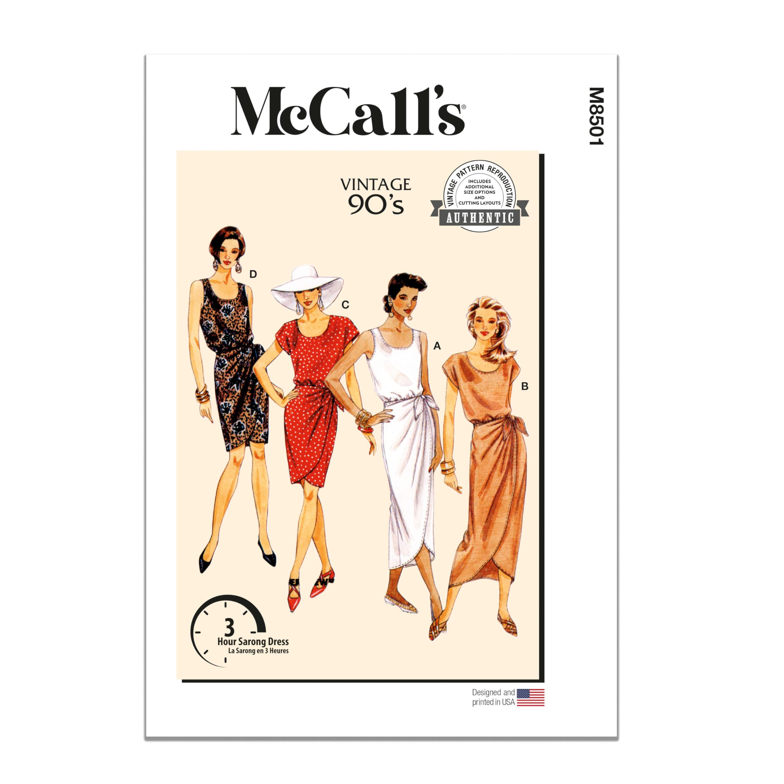 McCall's Patterns 7116 Robe Pour Femme En Mousseline - Patron Couture Taille B5 (36-38-40-42-44)