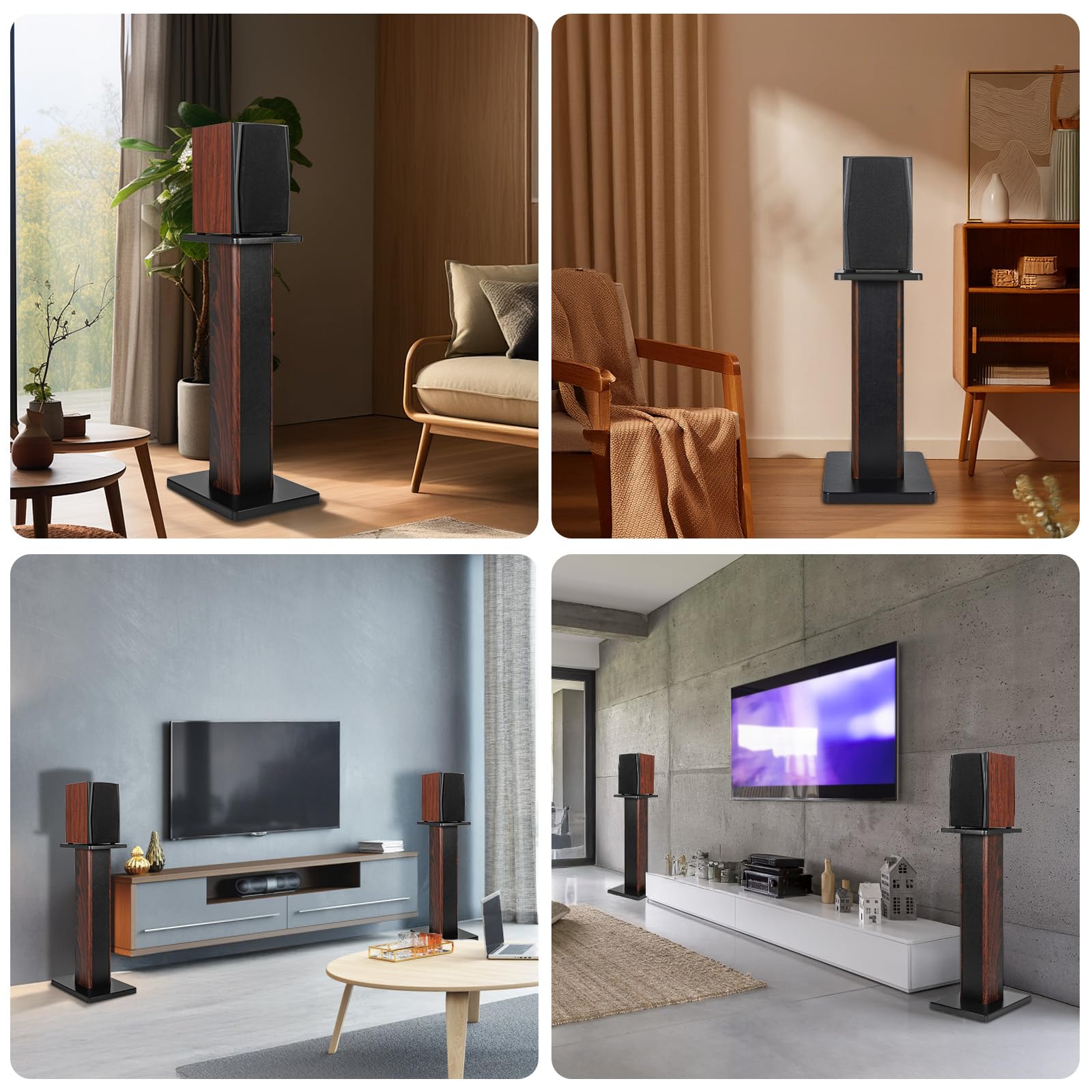 Coppia di supporti per altoparlanti in legno da 70 cm, per home cinema, HiFi, altoparlanti da tavolo e satellitari, esperienza di ascolto audio migliorata per home theater