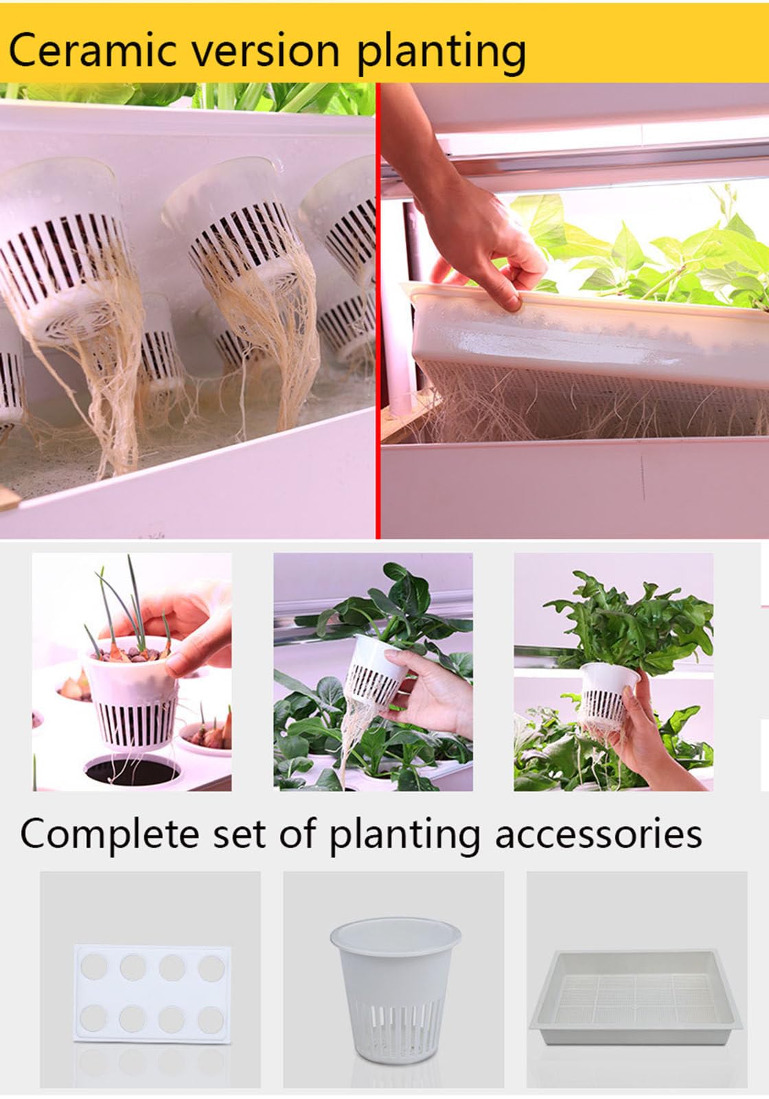 Kit de cultivo hidropónico con luz LED de crecimiento, torre de jardín interior de riego automático, sistema aeropónico con bomba hidratante, configuración eficiente de ahorro de espacio de 48