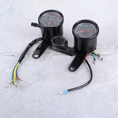 Miniatura 8 de Caballero universal para motocicleta, velocímetro retro, accesorio de instrumento modificado para motocicleta, tacómetro universal, velocímetro de