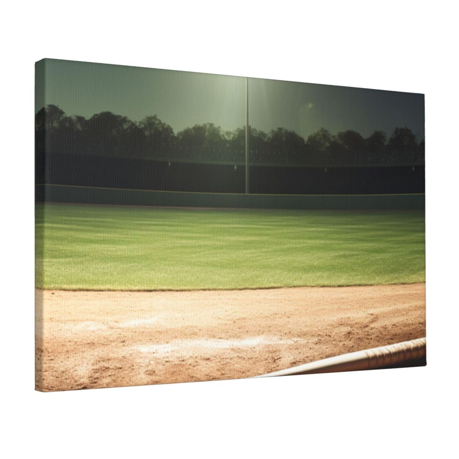 Canvas Wall Art for Living Room Wall Decor 12"x18" Modern Artwork Painting Pictures Hanging Canvas Prints Baseball Sports Field Aesthetic Wall Art for Bedroom Bathroom Office Wallart Decor