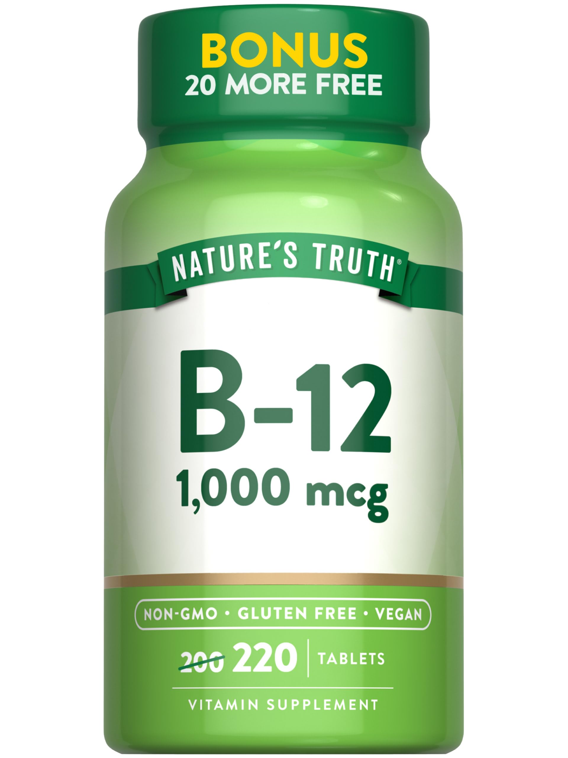 Nature's Truth Vitamin B12 Tablets | 1000 mcg | 220 Count