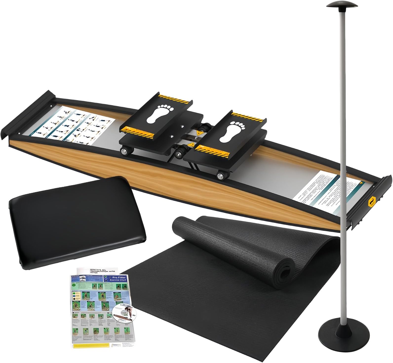 FablestoryemFablestoryem Ski Training Machine Ski Simulator, 3D Cross Trainer, 150 Kg Load, Multiple Training Modes Optional, Mute Rubber Rollers, with Walking Stick and Floor Matfor, Boosting Endurance, Balance