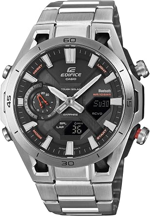 Casio Edifice SOSPENSIONE Bluetooth-Enabled Tough Solar Watch with Sapphire Glass ECB-2300, Silver, Bracelet Type