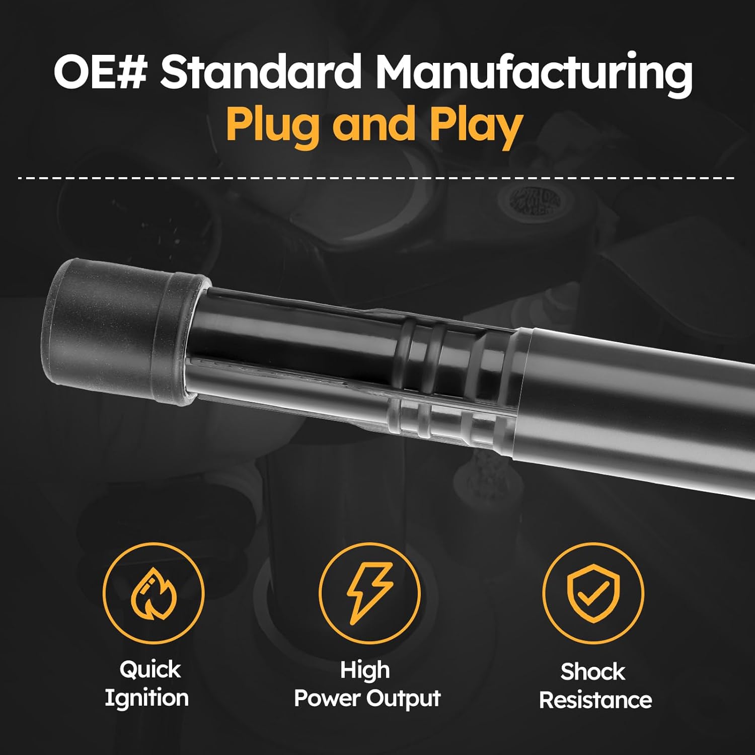 UF602 Ignition Coil Pack Compatible with 2.4L Honda 2008-2012 Accord,2010-2014 CR-V,2012-2015 Civic,2012-2015 Crosstour/2013-2015 Acura ILX (UF-602 5C1719, C1662, 30520-R40-007, 30520-RL5-A01)
