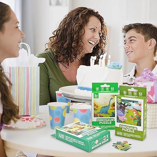 Miniatura 7 de Vileafy Mini rompecabezas para niños de 8 a 12 años, paquete de 3 rompecabezas de viaje de dinosaurios para niños y niñas, 36 piezas de animales
