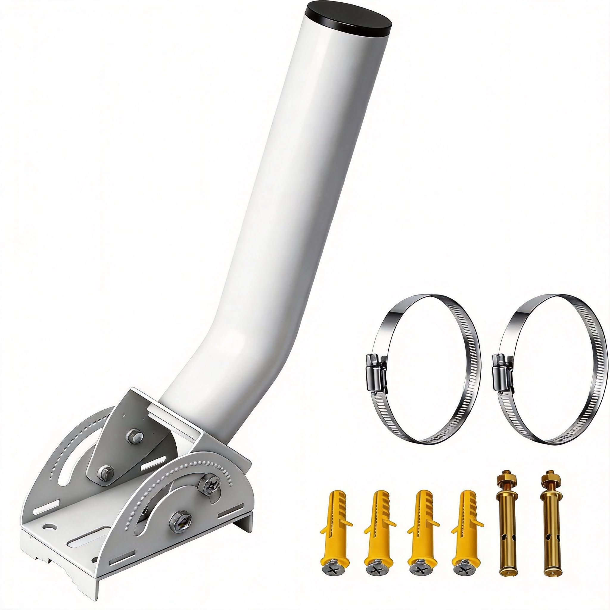Supporto universale per antenna, resistente alle intemperie, 25 cm, a J, accessorio per montaggio su asta, antenna TV esterna, supporto a ponte, montaggio a parete e per punto di accesso esterno CPE