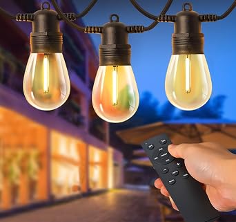 32m Dimmable Outdoor Festoon Lights Mains Powered with Remote [Energy Class A]