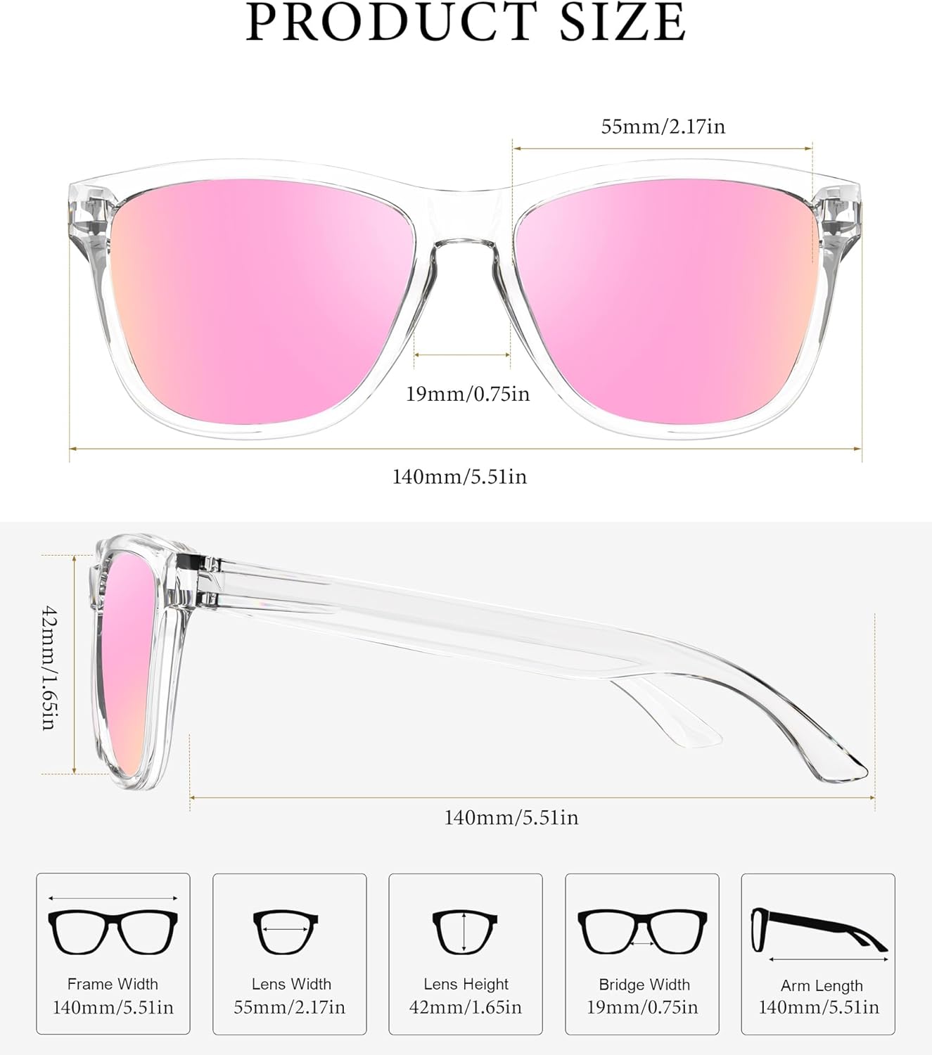 KALIYADI Womens-Sunglasses Polarized Sunglasses-Womens Trendy: Retro Sun Glasses with UV Protection for Travel Driving - Image 5