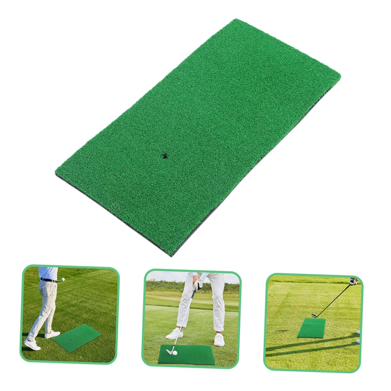 EXAOMBLE 2pcs Golf Hitting Mat Turf Practice Pad for Training Mat Range Accuracy Essential Accessory for Beginners