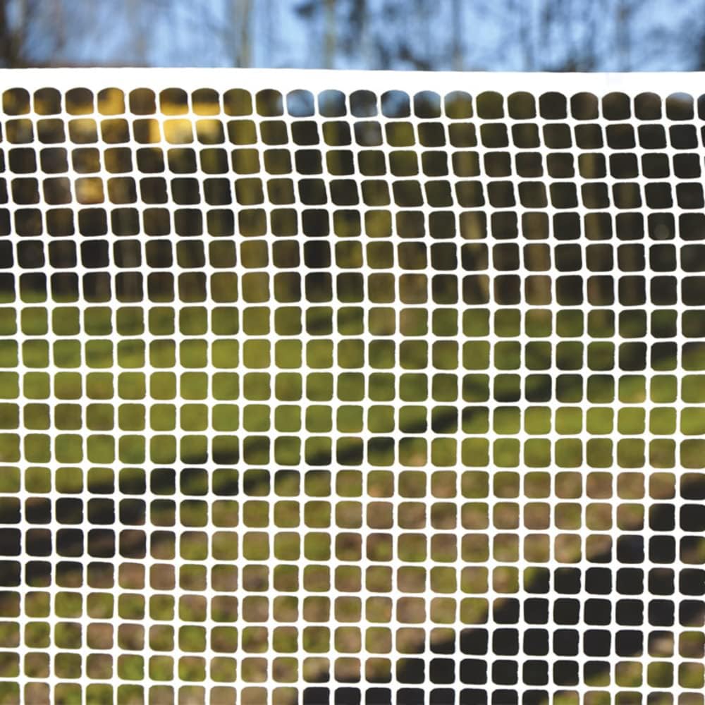 Mesh 10 x 10 cm Square with Non Sharp Edges, 1 x 50 m, White