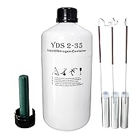 Vista 1 de HFS (R) Contenedor criogénico de aleación de aluminio Tanque Ln2 de nitrógeno líquido con 6 botes Bolsa de transportecubierta de protección (2L)