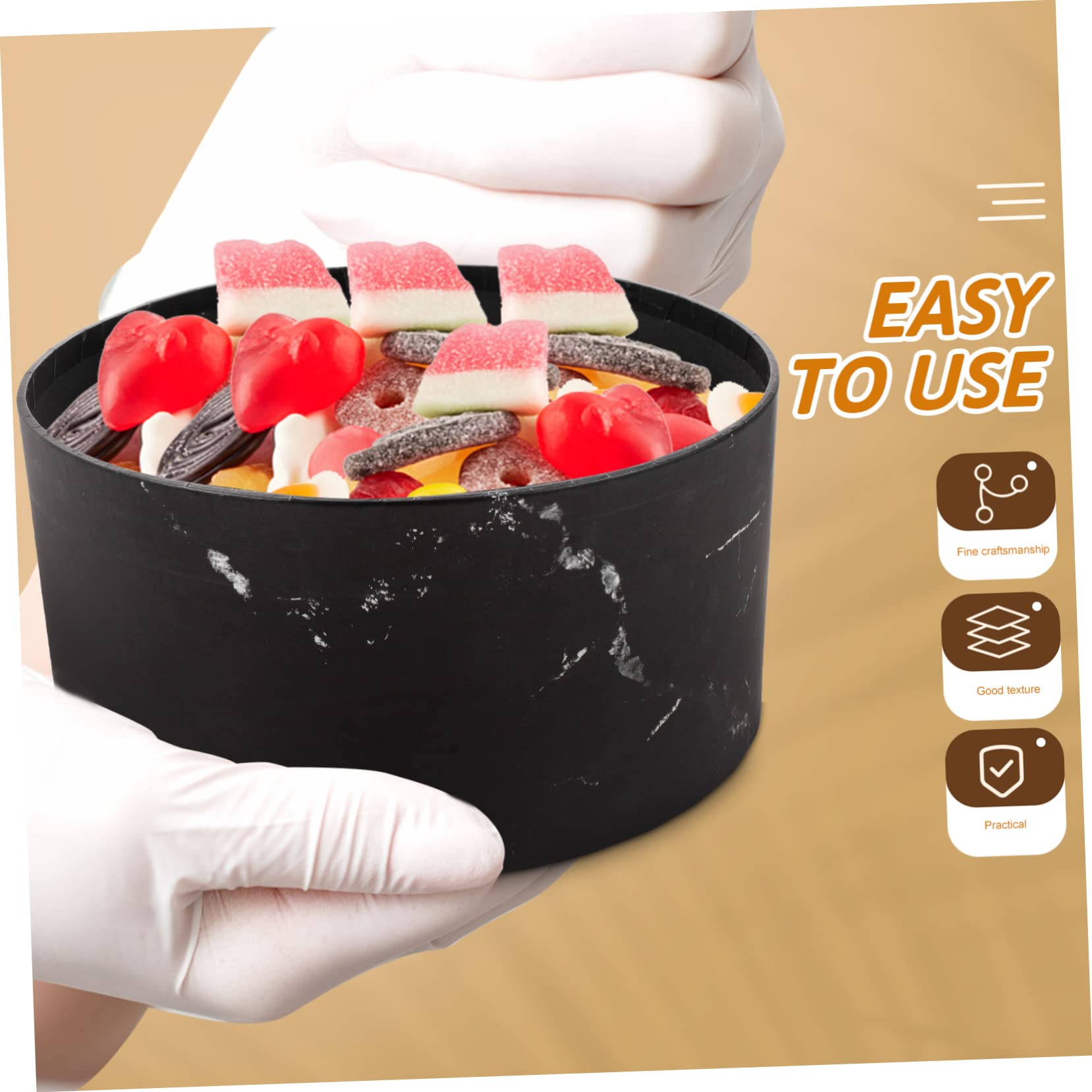 Gogogmee 3pcs Storage Boxes Decorative Paper Organizer for Treats Lightweight and Portable Packing Box for Use for Wrapping Candies and