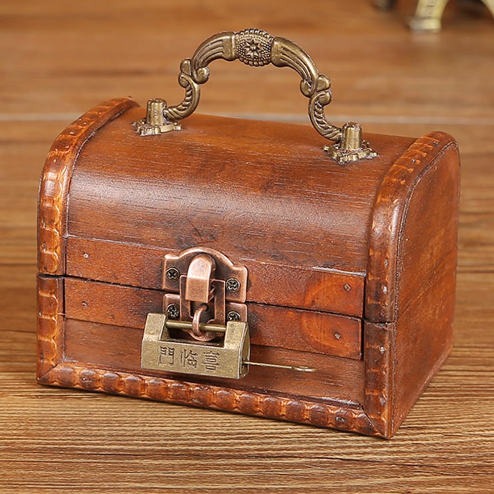 Amazon｜AZNABLE アンティーク 雑貨 宝くじ入れ 木箱 木製収納ボックス